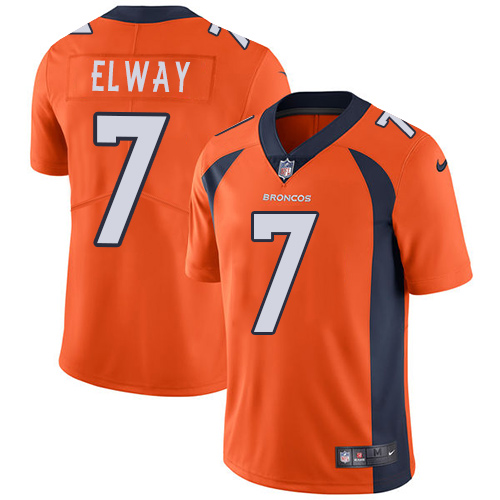 Nike Broncos #7 John Elway Orange Team Color Youth Stitched NFL Vapor Untouchable Limited Jersey - Click Image to Close